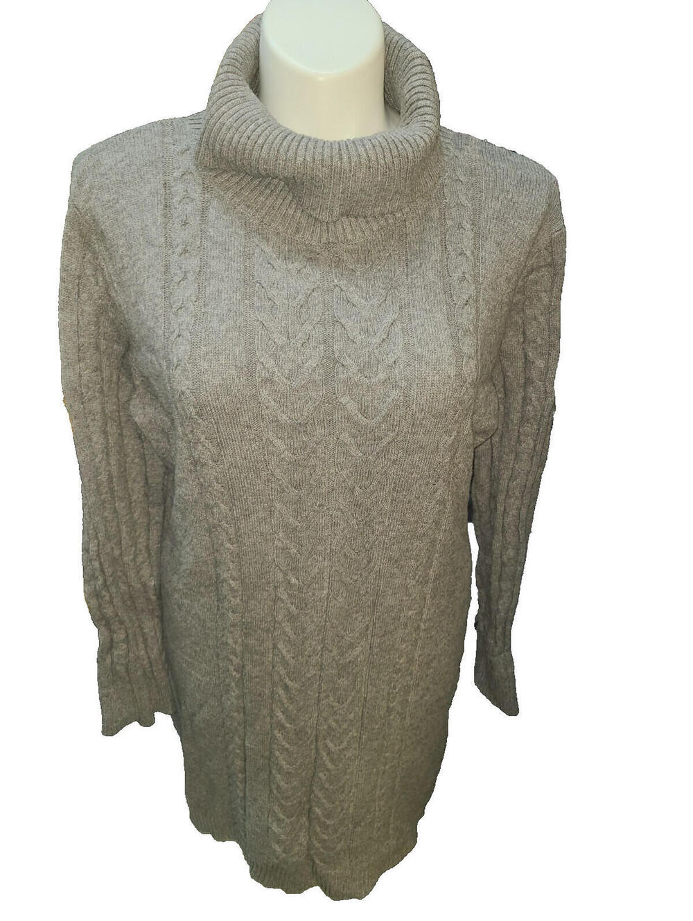 Barbour sweater dress cozy turtleneck intricate cable knit plus xl pull over